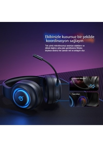 Rgb Aydınlatmalı 7.1 Kablosuz Gaming Kulaklık İle 3 Mod Seçeneği