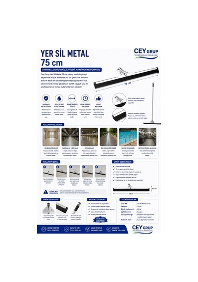 Yer Sil Metal 75 Cm
