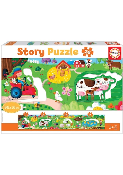 Educa 26 Parça Çiftlik Hikaye Ve Sayılar Puzzle - Panoramik - 3-5 Yaş 1 Adet