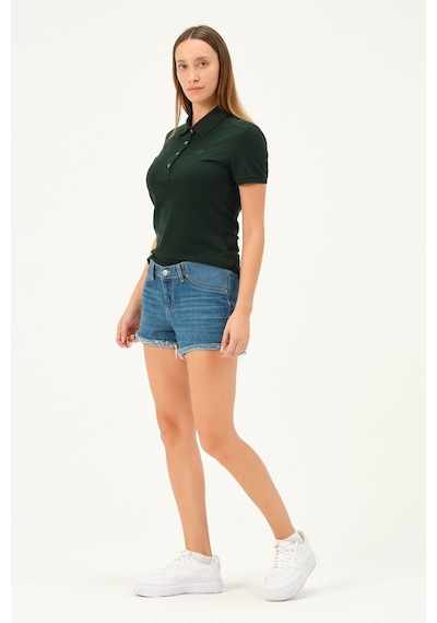 Msw Kadın Kısa Kollu Regular Fit Polo Yaka T-shirt Nefti
