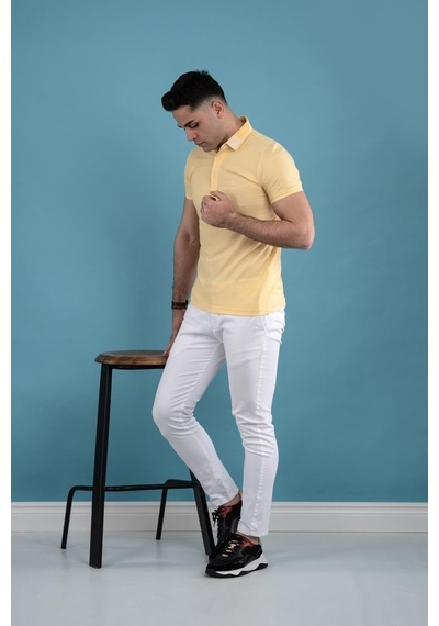 Slimfit Polo Yaka Düğmeli Merserize Kumaş Erkek T-Shirt (539719691)