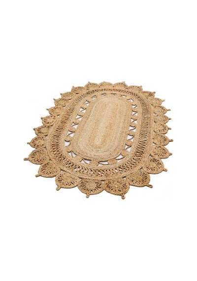 Eko Halı Solo Jüt Ca-109 Natural Oval Dekoratif Jüt Kilim Bej