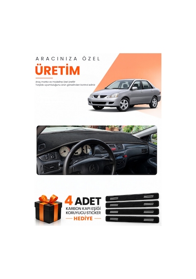 Mıtsubıshı Lancer 2003-2006 Uyumlu Torpido Koruma Örtüsü Oto Kılıfı - Siyah