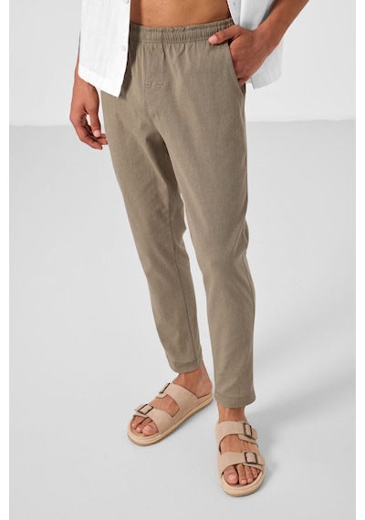 Tommylife Camel Standart Fit Dokuma Hafif Esnek Chino Erkek Pantolon - 82180 Camel