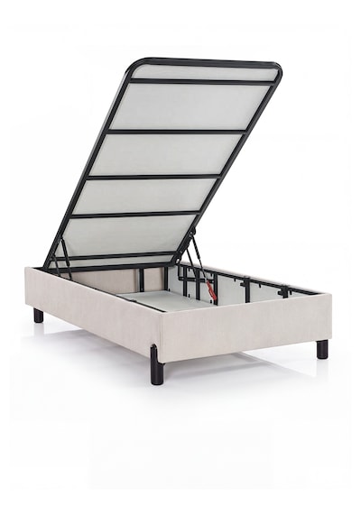 Smart Krem Lüx Sandıklı Tek Kişilik Baza, Yatak Bazası Geniş Hacimli, Dayanıklı Metal Baza Başlık Ve Yatak Yoktur. 90 x 200 CM