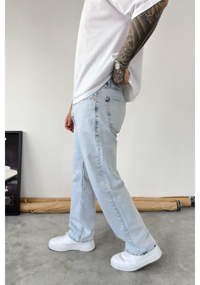 Buz Mavi Soft Degrade Baggy Pantolon
