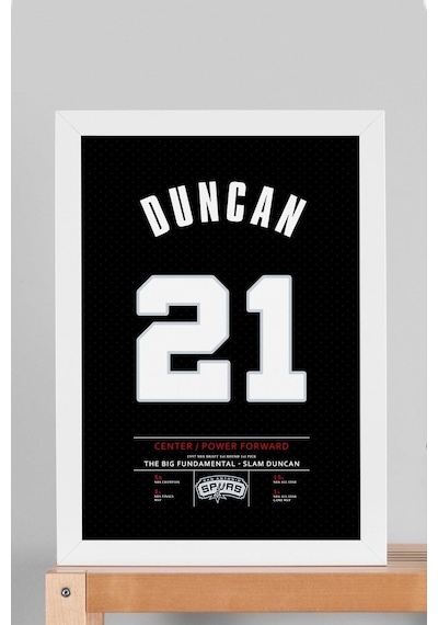 Tim Duncan Forma Çerçeveli Tablo - Nba San Antonio Spurs Jersey