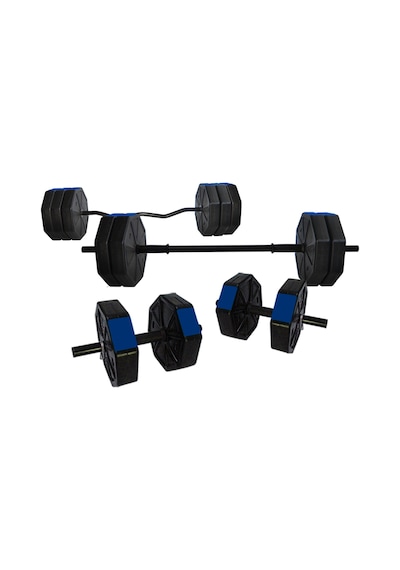 Tanspor 80 KG Dambıl Halter Full Kısa Bar + Z Bar + Düz Bar Seti Kırmızı Kapaklı