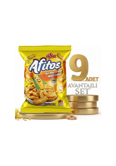 Afia Afitos Süt Aromalı Mısır Çerezi 9x50 Gr