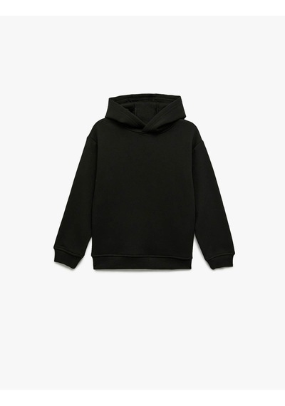 Koton Oversize Şardonlu Siyah Erkek Çocuk Sweatshirt 6wkb10112tk Siyah