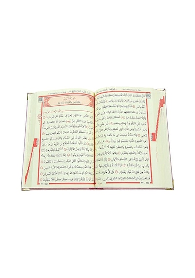 Nakışlı Kadife Kaplı Güllü Kuranı Kerim - Orta Boy - Pembe