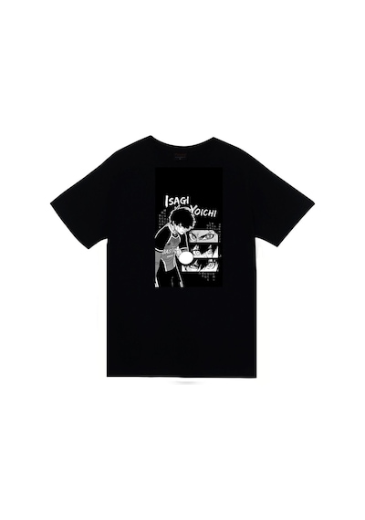 Stoned&Fame Blue Lock İsagi Yoichi Anime Baskılı Unisex %100 Pamuk Siyah T-shirt SIYAH