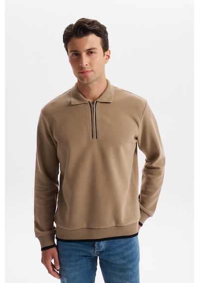 AR-MA Arma Erkek Selanik Kumaş Polo Yaka Yarım Fermuarlı Regular Fit Sweatshirt Kazak K30554697902 Füme - Gri AR-MA Arma Erkek Selanik Kumaş Polo Yaka Yarım Fermuarlı Regular Fit Sweatshirt Kazak K30554697902 Füme - Gri