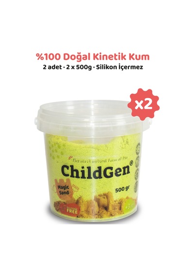 Doğal Kinetik Oyun Kumu 2x500gr - Sarı