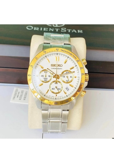 Sbtr024 Chronograph Erkek Kol Saati Gümüş - Altın