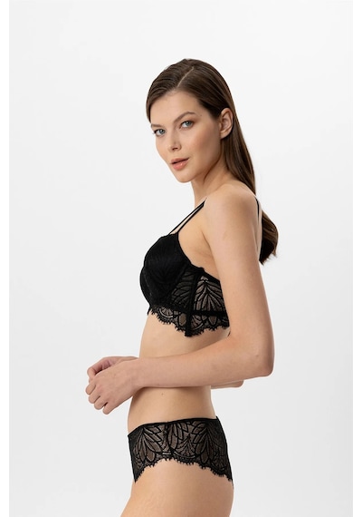 Pierre Cardin Milan Push Up Dantelli Sütyen Takım Siyah