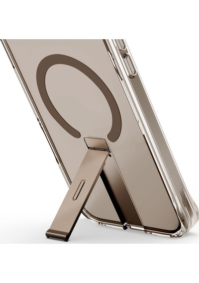 Apple Uyumlu iPhone 16 Pro Kılıf Eleva Serisi Standlı Magsafe Özellikli Magclick Premium Kılıf Gold