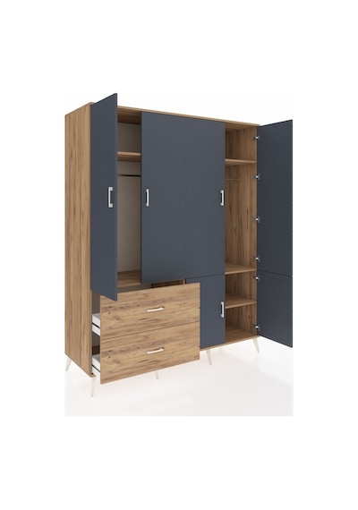 Kronos Gardrop 5 Raflı 2 Çekmeceli 2 Askılı 176x59x221 Çam-antrasit/çam Antrasit/çam Kronos Gardrop 5 Raflı 2 Çekmeceli 2 Askılı 176x59x221 Çam-antrasit/çam Antrasit/çam