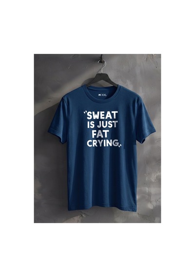 North Whiskers Sweat Is Just Fat Crying Yazılı Baskılı Spor Lacivert Unisex %100 Pamuk T-shirt Lacivert - 875709326 Lacivert - 875709326 Lacivert