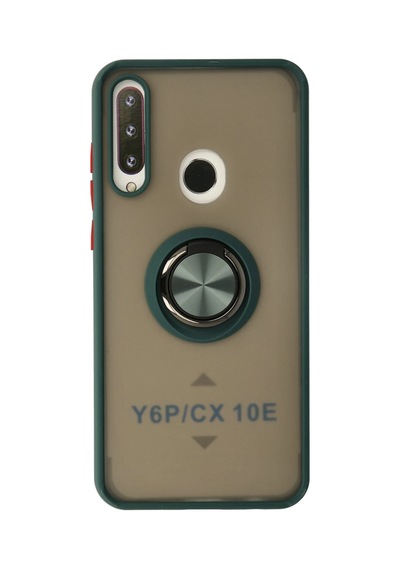 Newface - 683 - Huawei Y6p Kılıf Montreal Yüzüklü Silikon Kapak - Ece-umay - - Yeşil
