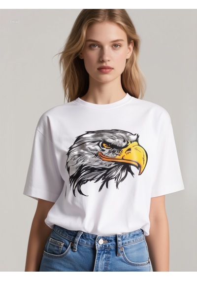 Kartal Oversize Unisex T-shirt Beyaz