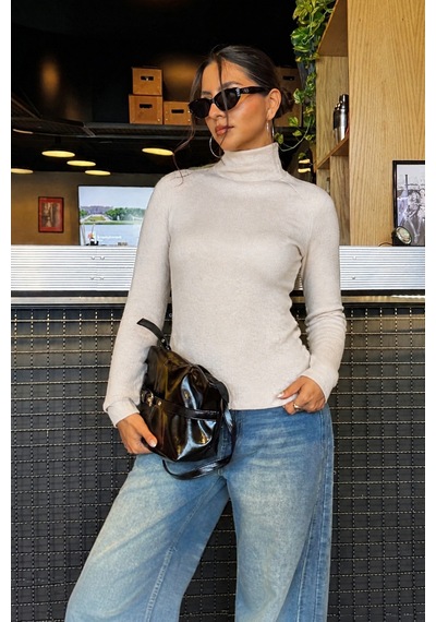 Makentmoda Kaşkorse Reglan Kol Body Bej