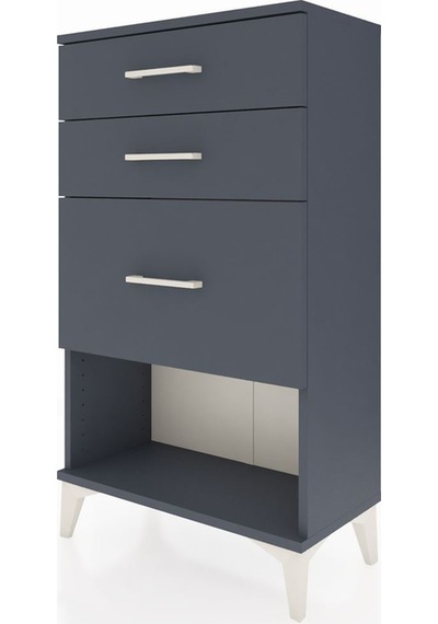 Arges Komodin 3 Çekmeceli 60x30x106 Antrasit-antrasit Antrasit