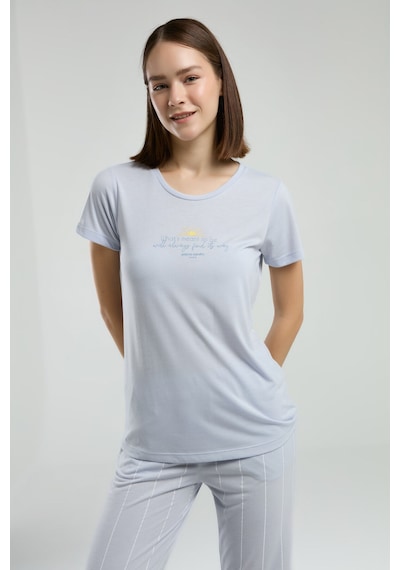 Pierre Cardin Kadın Mavi Pijama Takımı Pc8978-s-v1 Mavi