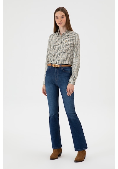 U.S. Polo Assn. Kadın Koyu Mavi Slim Flare Jean Pantolon 50308102-DN0023