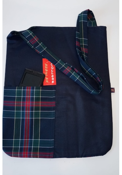 Çift Taraflı Scotch Ekose Omuz Çantası Çok Renkli