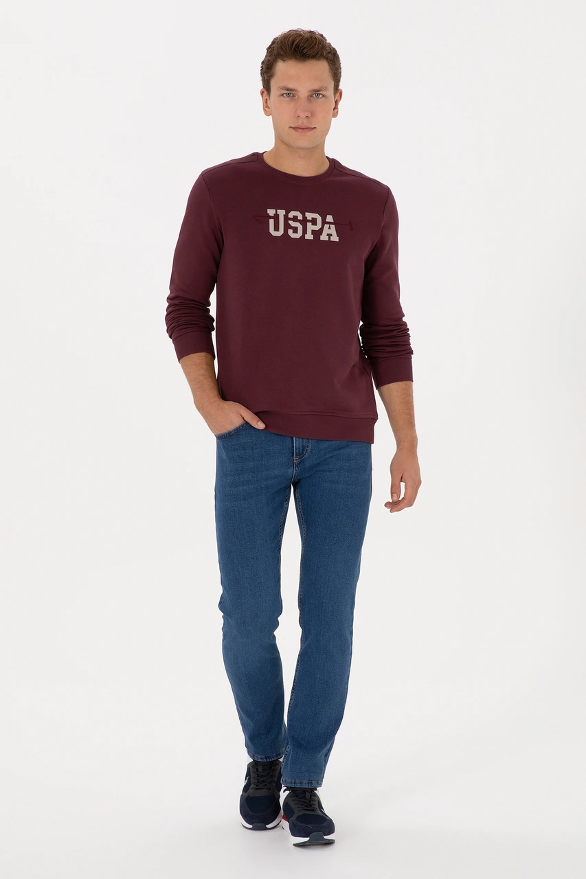 U.S. Polo Assn. Erkek Regular Fit Bisiklet Yaka Bordo Sweatshirt 50315536-VR177