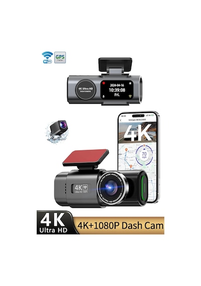 Mioji G300 Plus 4k Gps G-sensör Gece Görüşü Wifi Arka-ön Araç İçi Kamera 128gb Hafıza Kartı