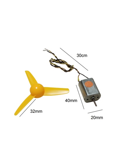 30cm Kablo Lehimli Dc 3-9v Pervaneli Fan Motoru Hobi Proje Elektrik Deney Kablolu Motor Pervane Seti