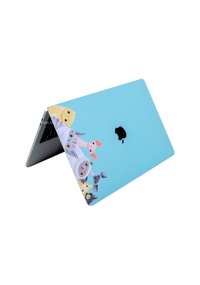 Apple Uyumlu MacBook Pro Kılıf 13inç M1-m2 Sticker Kaplama Laptop Koruyucu A2338 İle Animal03 Açık Yeşil