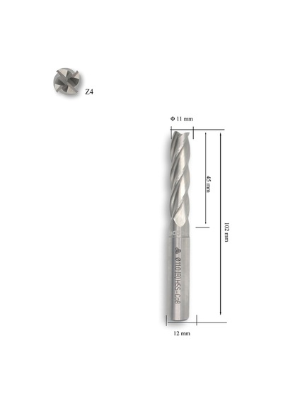 Mte 11 Mm Uzun Parmak Freze Hss-co8 Dın 844/b-n
