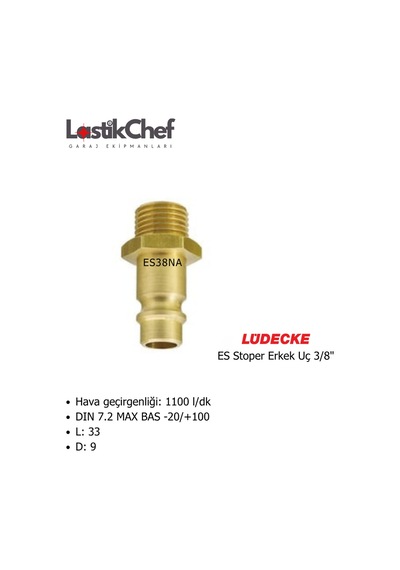 Lüdecke Es38na Es Stoper Erkek Uç R3/8"
