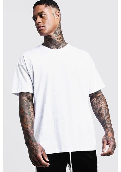 Crash 2'li Paket Oversize Bisiklet Yaka Erkek Basic Tshirt 001