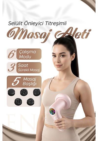 Selülit Önleyici Masaj  Cihazı Titreşimli Vücut Masaj Aleti Pembe
