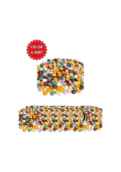 Çiçek Bonibon Şeker 6& 039 Lı Paket 6x150 Gr - Renkli Draje Çikolata Pasta Süsü