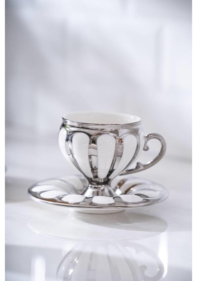 Acar Karıus 6 Kişilik Kahve Fincan Takımı Silver Hxf-06876 Çok Renkli
