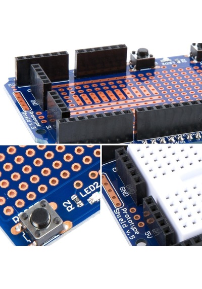 Arduino Uno R3 Proto Shield + Mini Breadboard