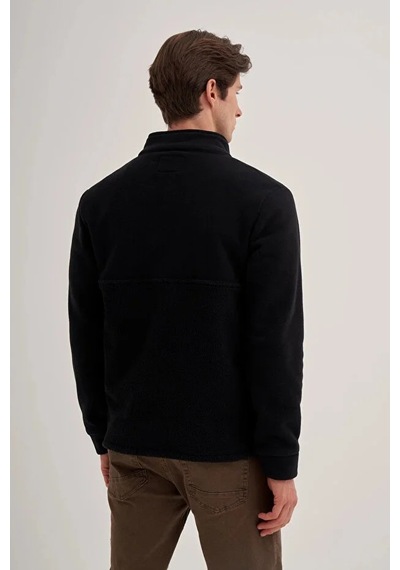 Cazador Caz 5127 Dik Yk. Polar Sweat Hırka Siyah Siyah