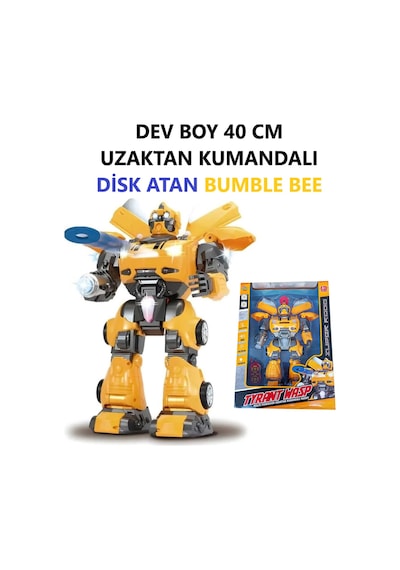 Uzaktan Kumandalı Dev Boy Optimus Prime Bumble Bee Transformer Mermi Ve Disk Atan Oyuncak Robot Bumble Bee