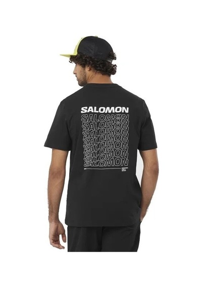 Salomon Graphıc Perf Ss Tee M Deep Black// Koşu T-shırt Lc2219400 001