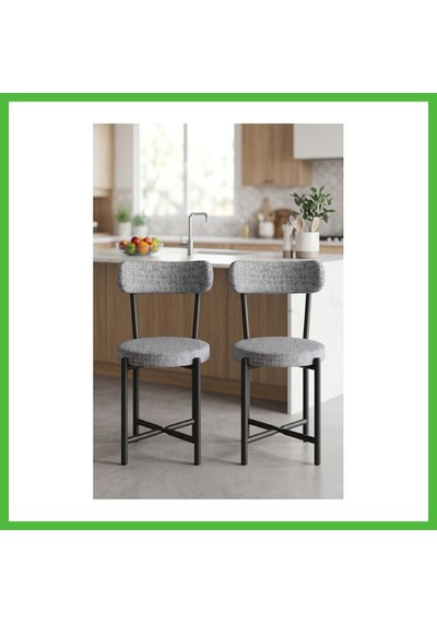 Vaveni Sandalye 2 Adet Keten Kumaş Metal Ayak Modern Mutfak Sandalyesi Cafe Balkon Ofis Teddy 9812 Gri Arz
