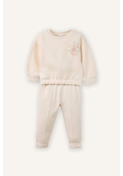 Defacto Aplike 2'li Takım Sweatshirt Eşofman Altı Kız Bebek G8500A526SP