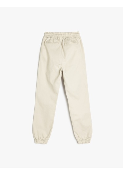 Koton Beli Bağlamalı Cep Detaylı Pamuklu Jogger Pantolon Gri 5skb40053tw Gri