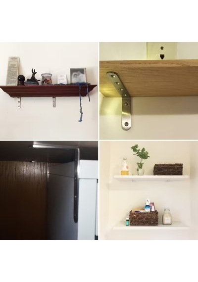 Korniş L Demiri 5 Li Paket Metal Perde Korniş Bağlantı Aparatı, Dayanıklı Montaj Ayağı Krom