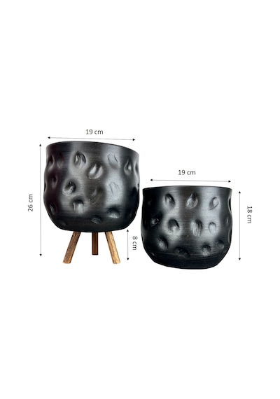 Bitki Tasarımı Ev Dekorasyon Aksesuar Siyah Desenli Toprak Saksı Saksılık Salon Çiçeklik İkili Set Ayaksız - 3 Ayaklı- 19 CM Bitki Tasarımı Ev Dekorasyon Aksesuar Siyah Desenli Toprak Saksı Saksılık Salon Çiçeklik İkili Set Ayaksız - 3 Ayaklı- 19 CM