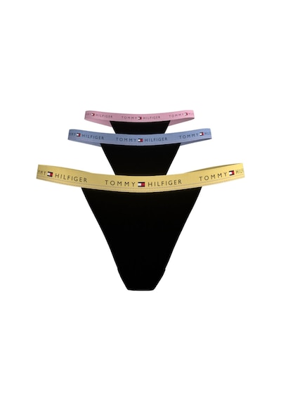 Tommy Hilfiger Kadın 3'lü Tanga Seti Citronella/leylak/klasik Pembe-16116 Çok Renkli